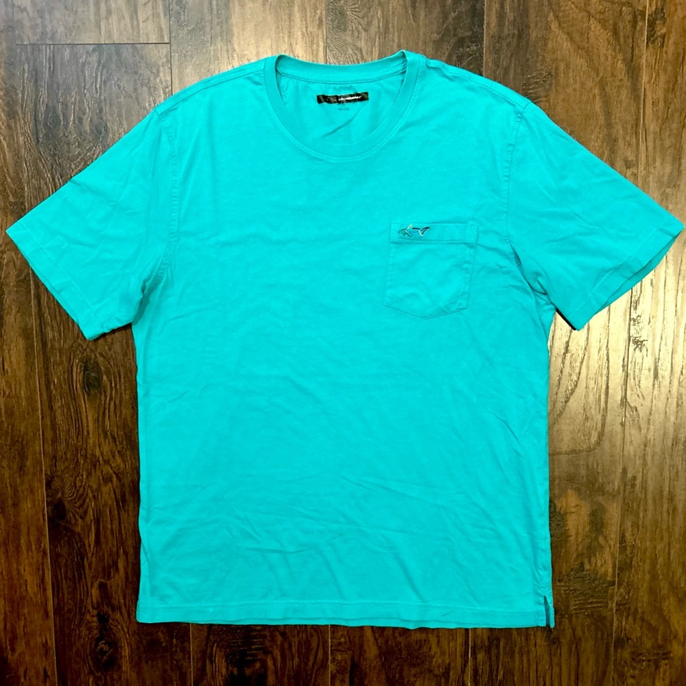Greg Norman Fish Pocket Tee Shirt Teal
